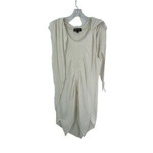 Nathalia Gaviria Dress Sleeveless Solid White V Neck Regular Size Small